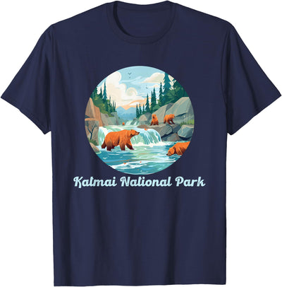 Katmai National Park Alaska Brooks Falls Salmon Bears T-Shirt