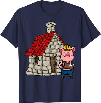 Lazy Halloween Costume Designs Three Pigs Lazy Halloween Costume - Brick House T-Shirt