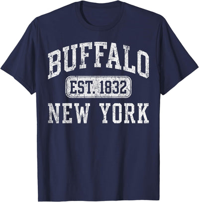 Cow Buffalo New York Ny Vintage Established Sports T-Shirt