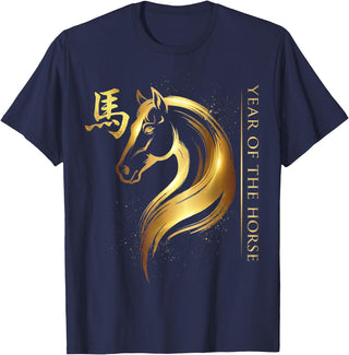Year of The Horse 2026 Chinese New Year 2026 Year of The Horse T-Shirt - Navy Blue