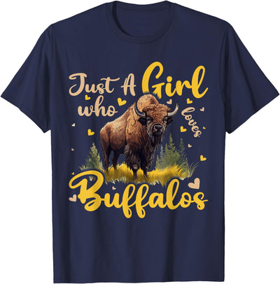 Cow Buffalo Lover Just a Girl Who Loves Buffalos T-Shirt