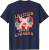 Showing Cattle & Pigs T-Shirts And Apparel Livestock Show Grandma - Shows Pigs at the Fair T-Shirt - Navy Blue