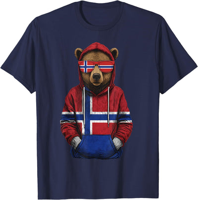 Norway Roots Bear Norge Norwegian Flag T-Shirt