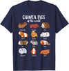 Guinea pig designs Various Guinea Pig Breeds - Guinea Pig T-Shirt - Navy Blue