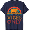 Funny Shorthorn Gift for Men & Women Cow Vibes Only - Cow Breeder Shorthorn Cattle Farmer T-Shirt - Navy Blue