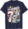 Koala Bear Lover Gift Co. Koala Bear 7th Birthday Girl 7 Year Old Birthday Cute Koalas T-Shirt - Navy Blue