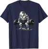 Strong Guinea Pig Lifting Fitness Workout Cool Muscular Guinea Pig Bodybuilder Fitness Power Gym T-Shirt - Navy Blue