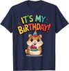 It's My Birthday Cute Hamster for Kid's Party Celebration T-Shirt - Navy Blue