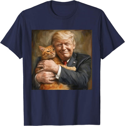 Trump 2024 Hugging Orange Cat Trump Hugging an Orange Cat 2024 T-Shirt