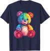 Cute Teddy Bear I Teddy Art I Kids Teddy Bear Colorful Teddy Bear T-Shirt - Navy Blue