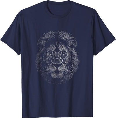 Lion Head Graphic Face Art Design T-Shirt