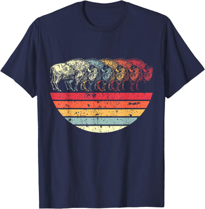 Cow Wildlife I Bison Natural Reserve Retro Buffalo T-Shirt