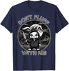 Rabbit Pun Don´t Fluff with Me Evil Bunny Costume Halloween T-Shirt in Navy Blue