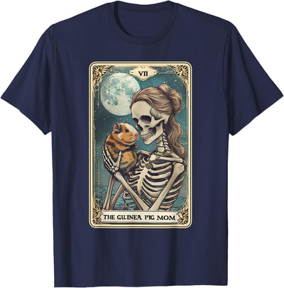 Cute Guinea Pig Skeleton Mom Tarot Card Owner Pet Lover T-Shirt