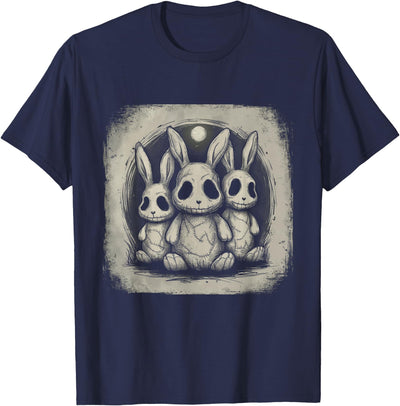 Three Ghost Skull Bunnies Gothic T-Shirt