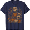 Threadrock Vintage Halloween Harvest Retro Gothic Botanical T-Shirt - Navy Blue