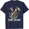 Brass Bone Threads Tuba Skinny Skeleton Jazz Band Vintage Music Graphic Tee T-Shirt - Navy Blue