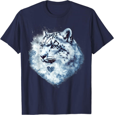 Snow Leopard Animal Art Snow Leopard Lover White Leopard Animal Snow Leopard Face T-Shirt