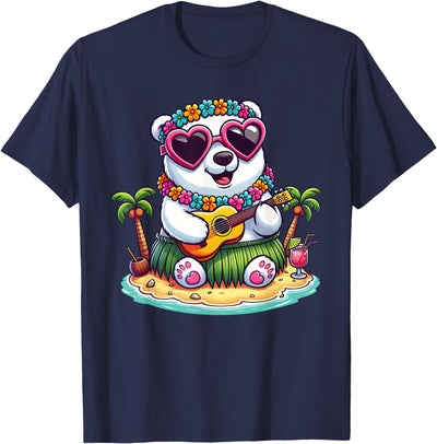 Hawaii Polar Bear Summer Costume For Women Men Polar Bear Hawaiian Costume Kids Summer Vacation Polar Bear T-Shirt