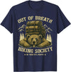 Bear Camp Trekkers Funny Hiking Bear Out of Breath Joke T-Shirt - Navy Blue