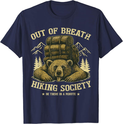 Funny Hiking Bear Out of Breath Joke T-Shirt