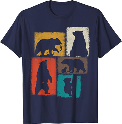 Bear Vintage Collage Outdoorsman Wildlife Lover T-Shirt