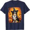 DoggoUnleashed Clothing Sheltie Shetland Sheepdog Halloween T-Shirt - Navy Blue