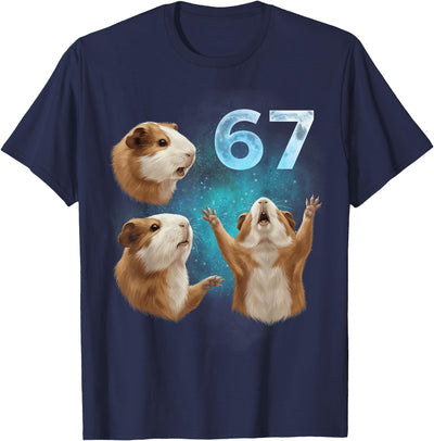 67 Meme Guinea Pig Howling at The Moon Six Seven T-Shirt