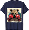 Funny Boxing Animals Boxer Bear With Boxing Gloves Kickboxing Funny Boxing T-Shirt - Navy Blue