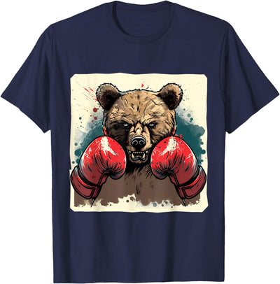 Boxer Bear With Boxing Gloves Kickboxing Funny Boxing T-Shirt