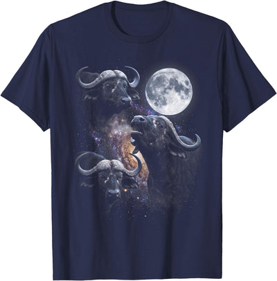 Cow Water Buffalo Design Moon T-Shirt