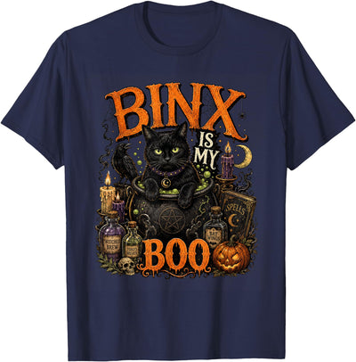 Vintage Halloween Cats Apparel Boo-Tiful Black Cats Halloween Humor Cozy Fall Spooky Kitty T-Shirt