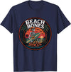 Summer Halloween Spooky Tee Co Halloween Skeleton Spooky Beach Surfer - Summer Halloween T-Shirt - Navy Blue