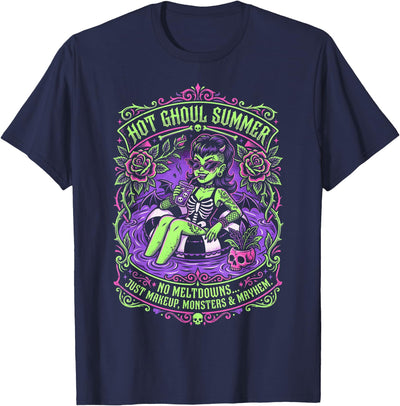 Hot Ghoul Summer Girl Funny Halloween Beach T-Shirt