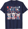 250th Patriotic 250 Years of Freedom 250th America Funny Pigs Patriotic 250 Years of Freedom T-Shirt - Navy Blue