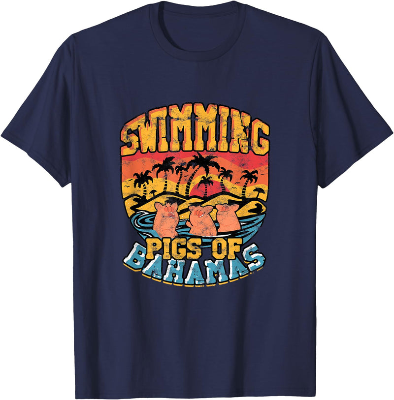 Swimming pigs of bahamas - Bahamas Cruising Swimming pigs of bahamas - Bahamas North Sea Beach Vacation T-Shirt - Navy Blue