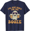 I'm Just Here For The Booze Halloween Beer T-Shirt - Navy Blue
