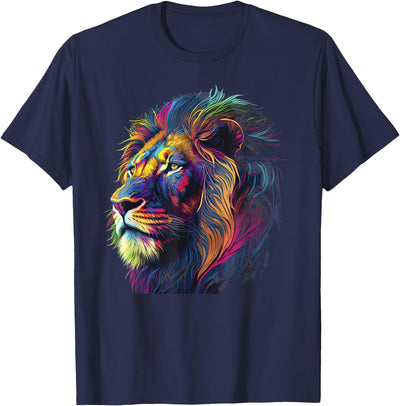 colorful lion head pop art for lover lions King of Animals T-Shirt