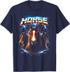 Animal Rock & Roll Graphic Concert Punk Men Women Horse Heavy Metal 80s Animal Rock Music Concert Rock N Roll T-Shirt - Navy Blue