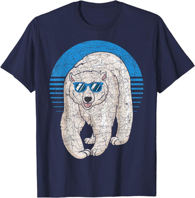 Arctic Animal Lover Cool Sunglasses Retro Polar Bear T-Shirt