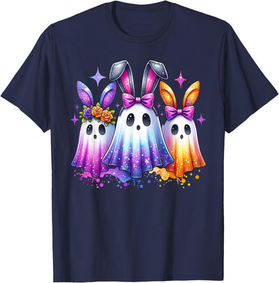Sparkly Ghost Bunnies with Bows T-Shirt