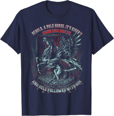 Tee Cool Human Pale Horse Rider His Name was Death T-Shirt
