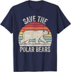 Catch Some Rays Save the Polar Bears Endangered Arctic T-Shirt - Navy Blue