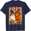 Spooky Highland Cow Heifer Funny Halloween Spooky Season T-Shirt - Navy Blue