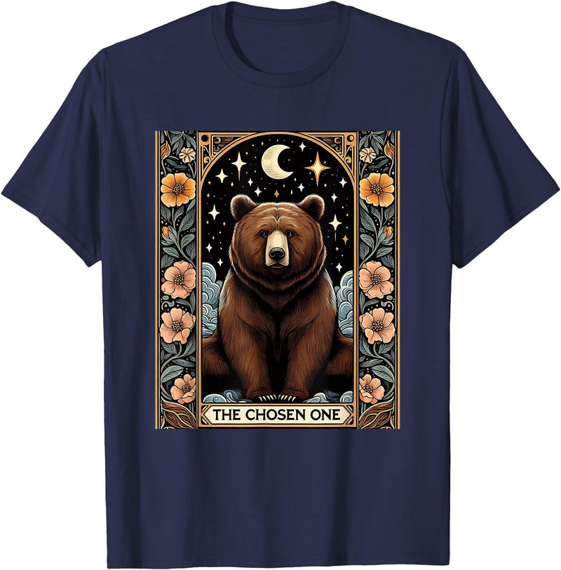Funny I Choose the Bear Tarot Card Women Girls Trending T-Shirt - Navy Blue