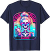 Glow Mom Apparel This Mom Glows Skeleton Mom Colorful Design T-Shirt - Navy Blue