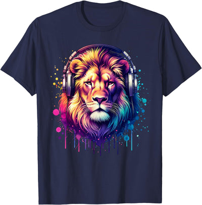 Lion With Headphones T-Shirt