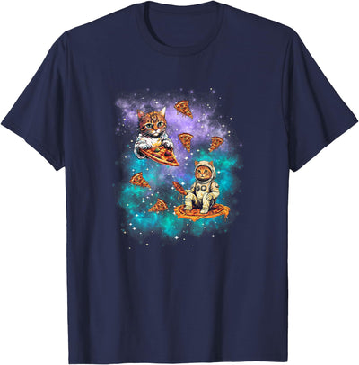 Kitty Galaxy Pizza Space Cat Pizza Riding Space Cat Pizza Food Cosmic Pizza Funny Cat In Space T-Shirt