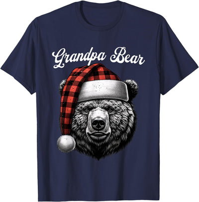 Grandpa Bear Christmas Red Buffalo Family Matching Christmas T-Shirt