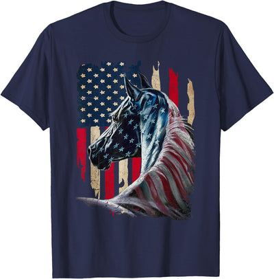 Patriotic Horse American Flag Horse Vintage Patriotic Horse American Flag - Horse Vintage T-Shirt Small